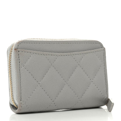 Chanel Caviar Quilted Zip Coin Purse Grey 3 of 8