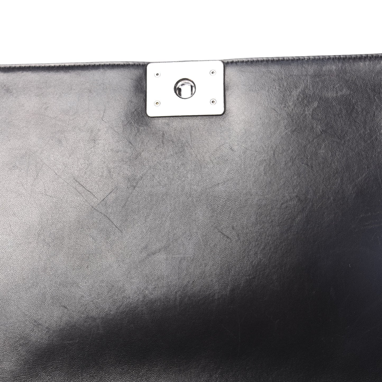 Lambskin Quilted Large Boy Flap Black