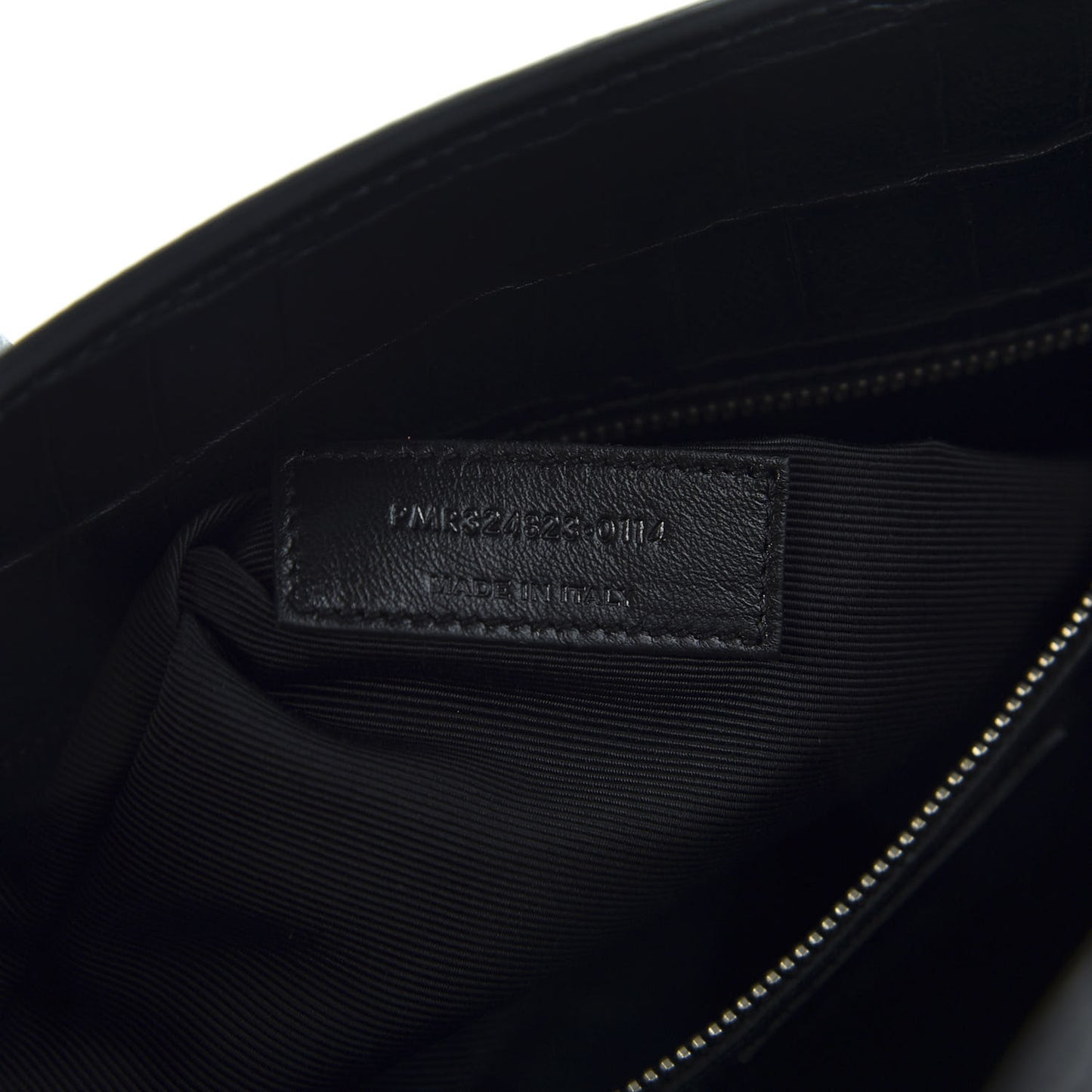 Calfskin Crocodile Embossed Small Sac de Jour Black