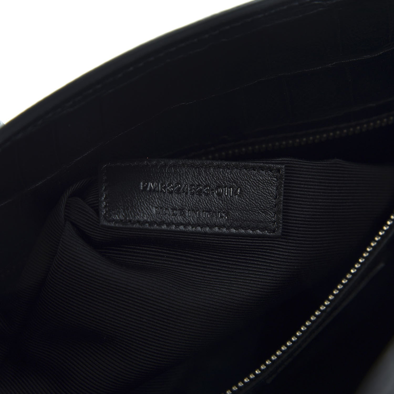 Saint Laurent Calfskin Crocodile Embossed Small Sac de Jour Black 7 of 9
