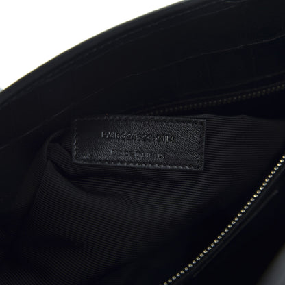 Saint Laurent Calfskin Crocodile Embossed Small Sac de Jour Black 7 of 9