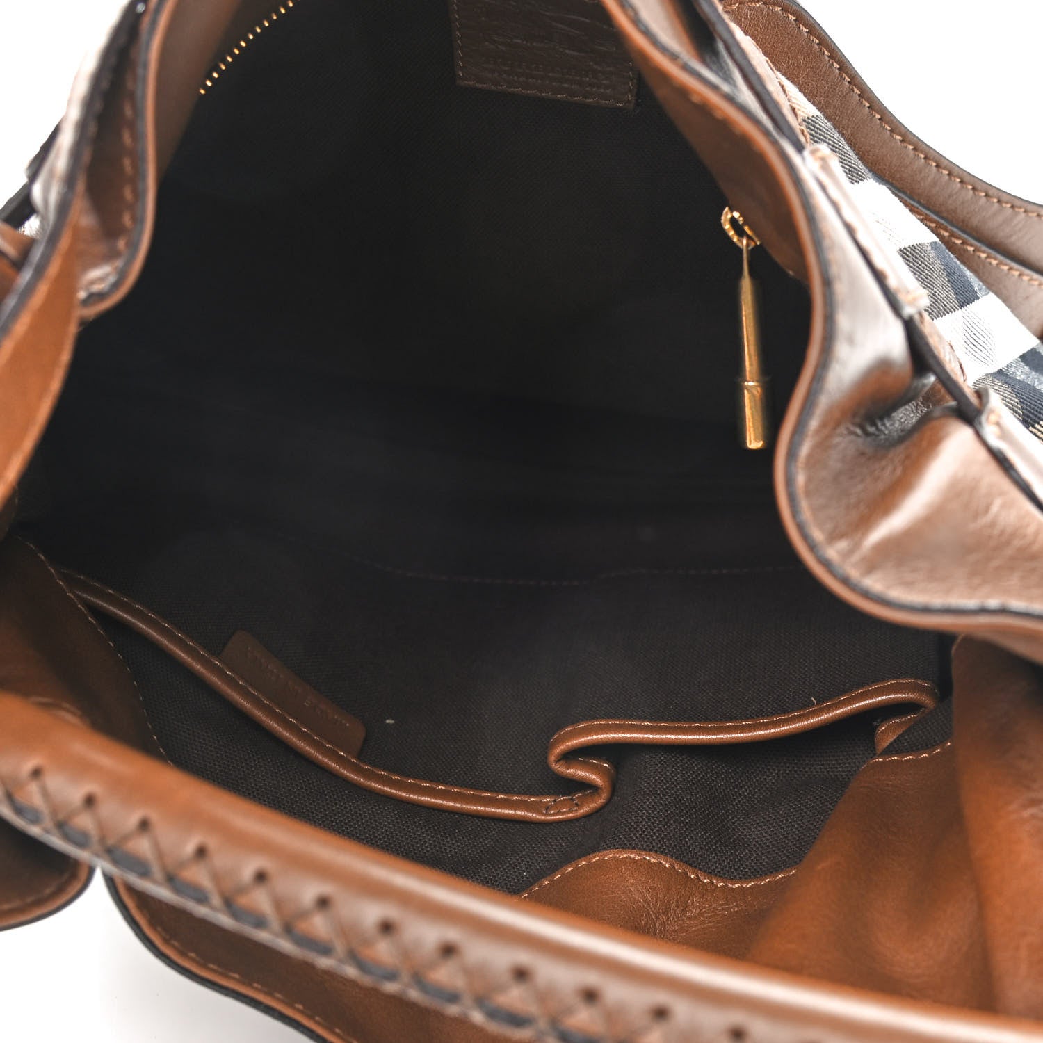Burberry House Check Front Pocket Shoulder Bag Tan 5 of 12