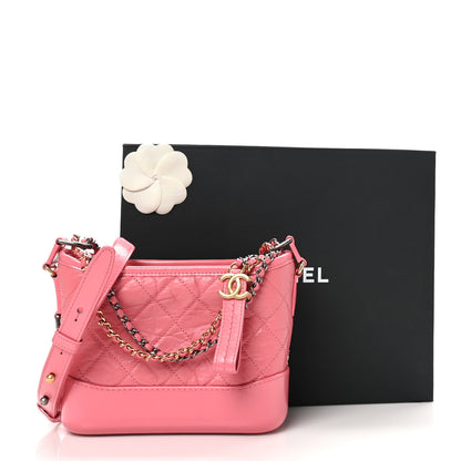 Chanel Aged Calfskin Quilted Small Gabrielle Hobo Rose 11 of 11