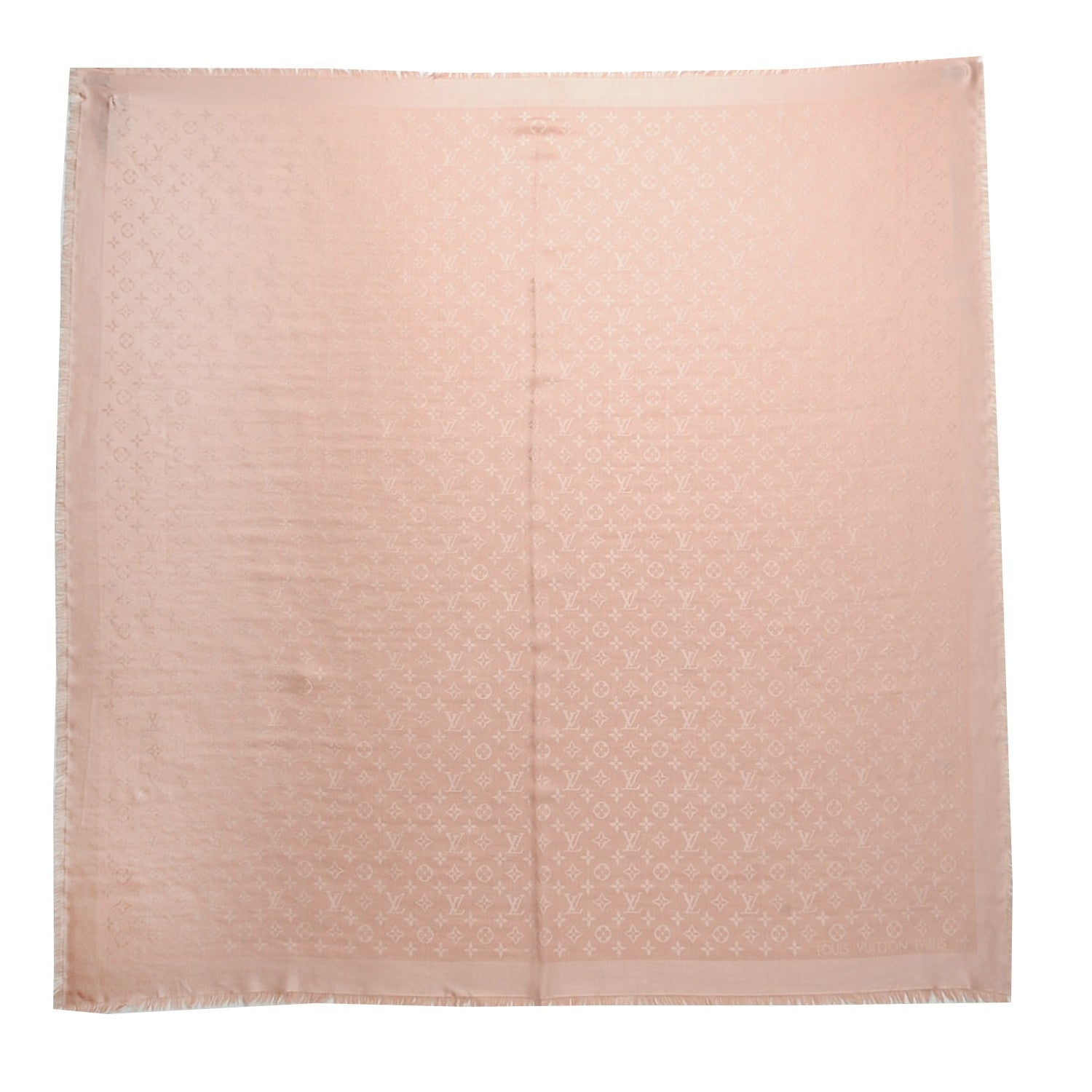 Louis Vuitton Silk Wool Monogram Shawl Nude 1 of 4