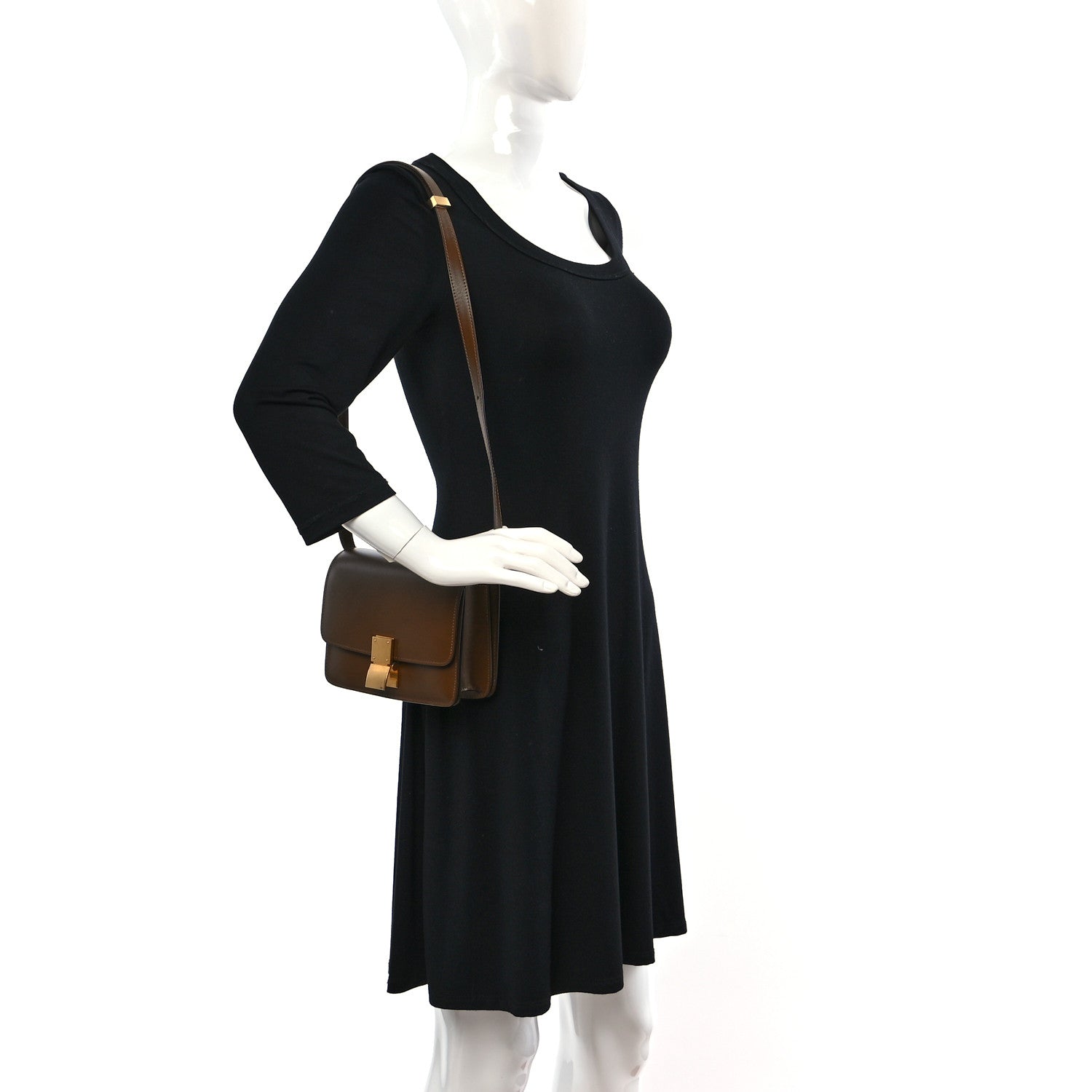 Celine Smooth Calfskin Small Classic Box Flap Bag Camel 2 of 9
