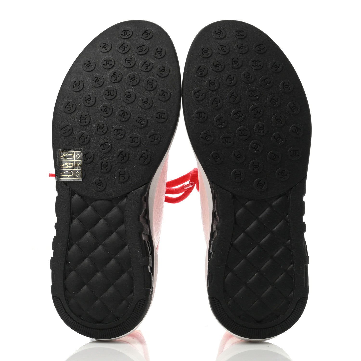 Chanel Lycra Fabric CC Sneakers 36 White Red 4 of 4