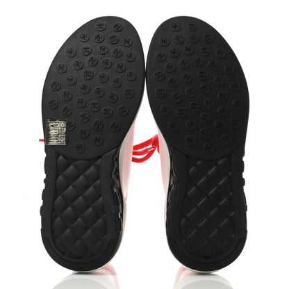 Chanel Lycra Fabric CC Sneakers 36 White Red 4 of 4