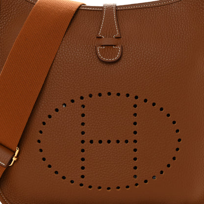 Hermes Taurillon Clemence Evelyne III PM Gold 8 of 10