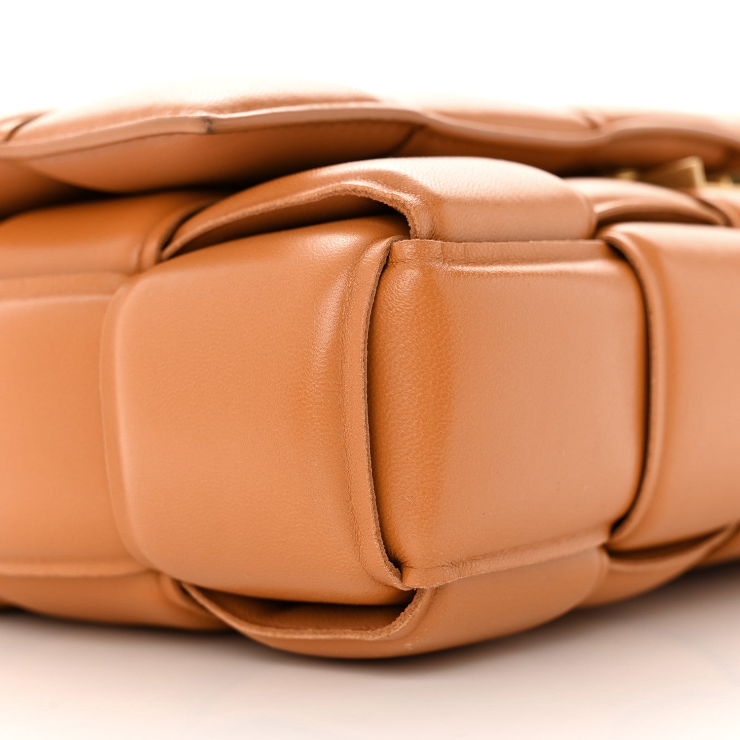 Bottega Veneta Lambskin Maxi Intreccio Padded Chain Cassette Crossbody Bag Caramel 8 of 12