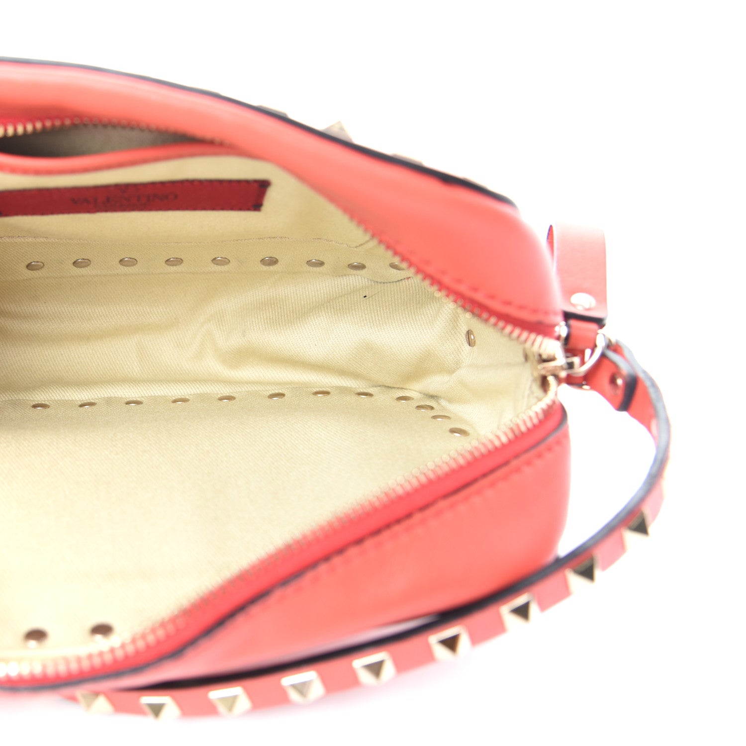 Valentino Garavani Calfskin Rockstud Camera Crossbody Bag Deep Orange 5 of 9