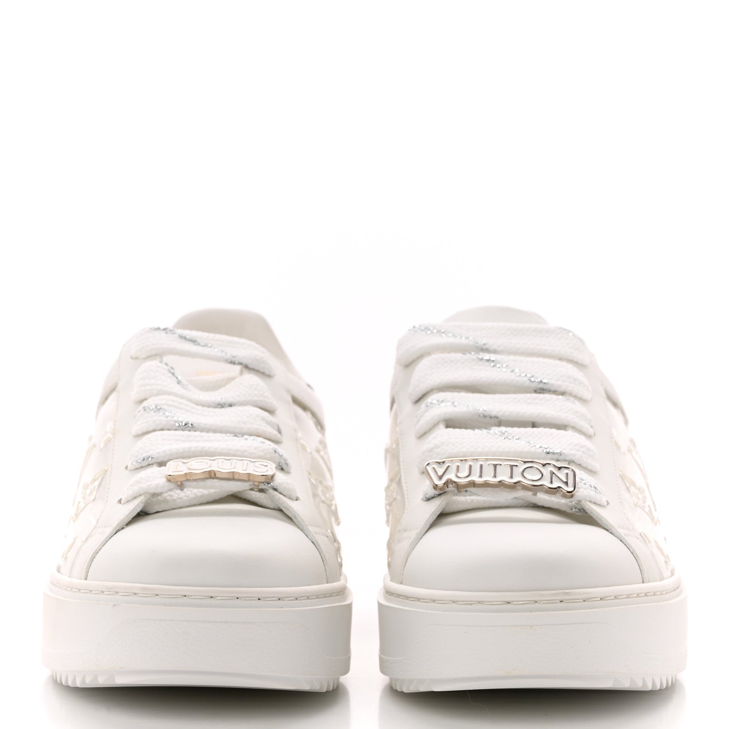 Louis Vuitton Monogram PVC Time Out Sneakers 38 Silver 2 of 10