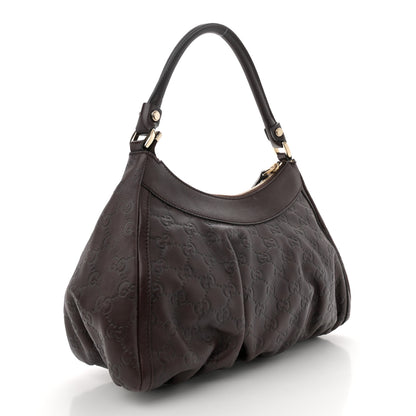 Gucci Guccissima Small D Gold Ring Shoulder Bag Chocolate Brown 3 of 10