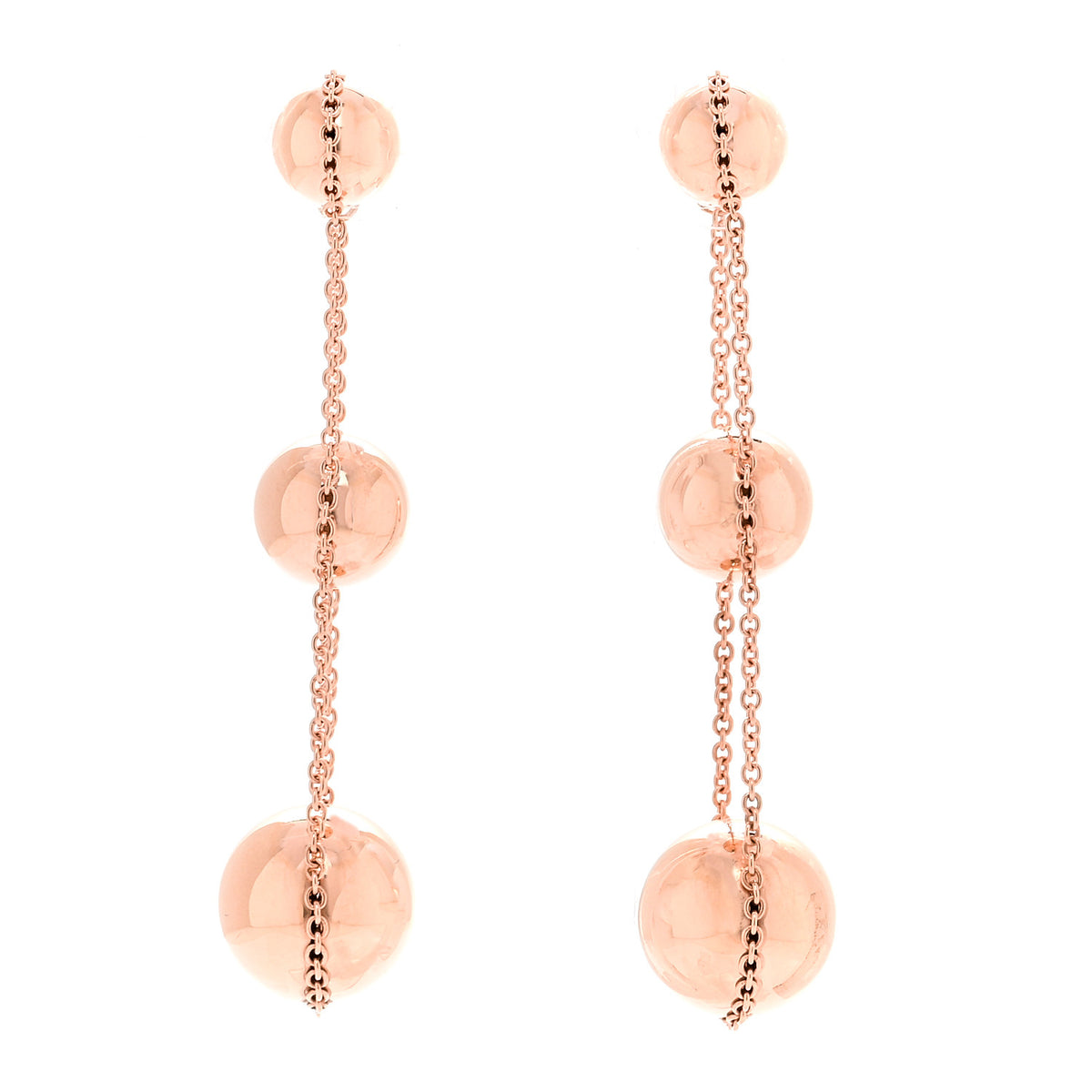 Tiffany 18K Rose Gold Hardwear Triple Drop Earrings 1 of 5