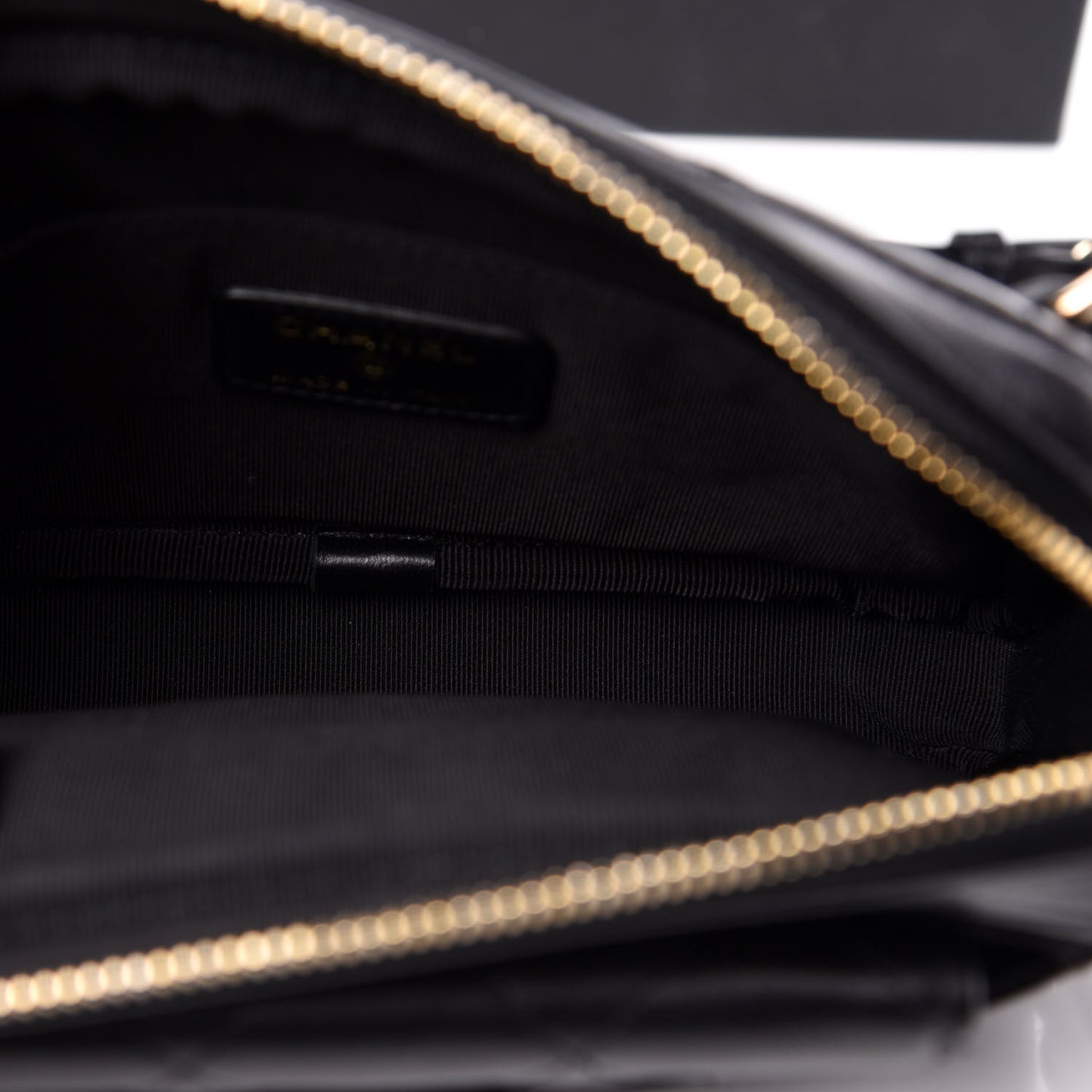 Lambskin Quilted Waist Bag With Pouch Black
