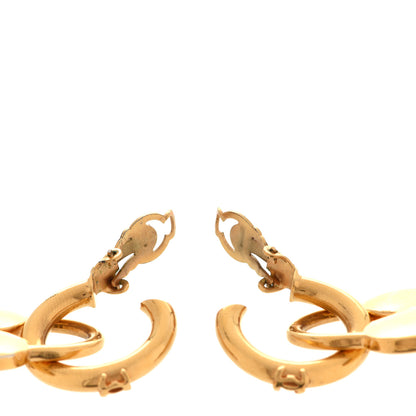Chanel CC Heart Drop Clip On Earrings Red Gold 3 of 4