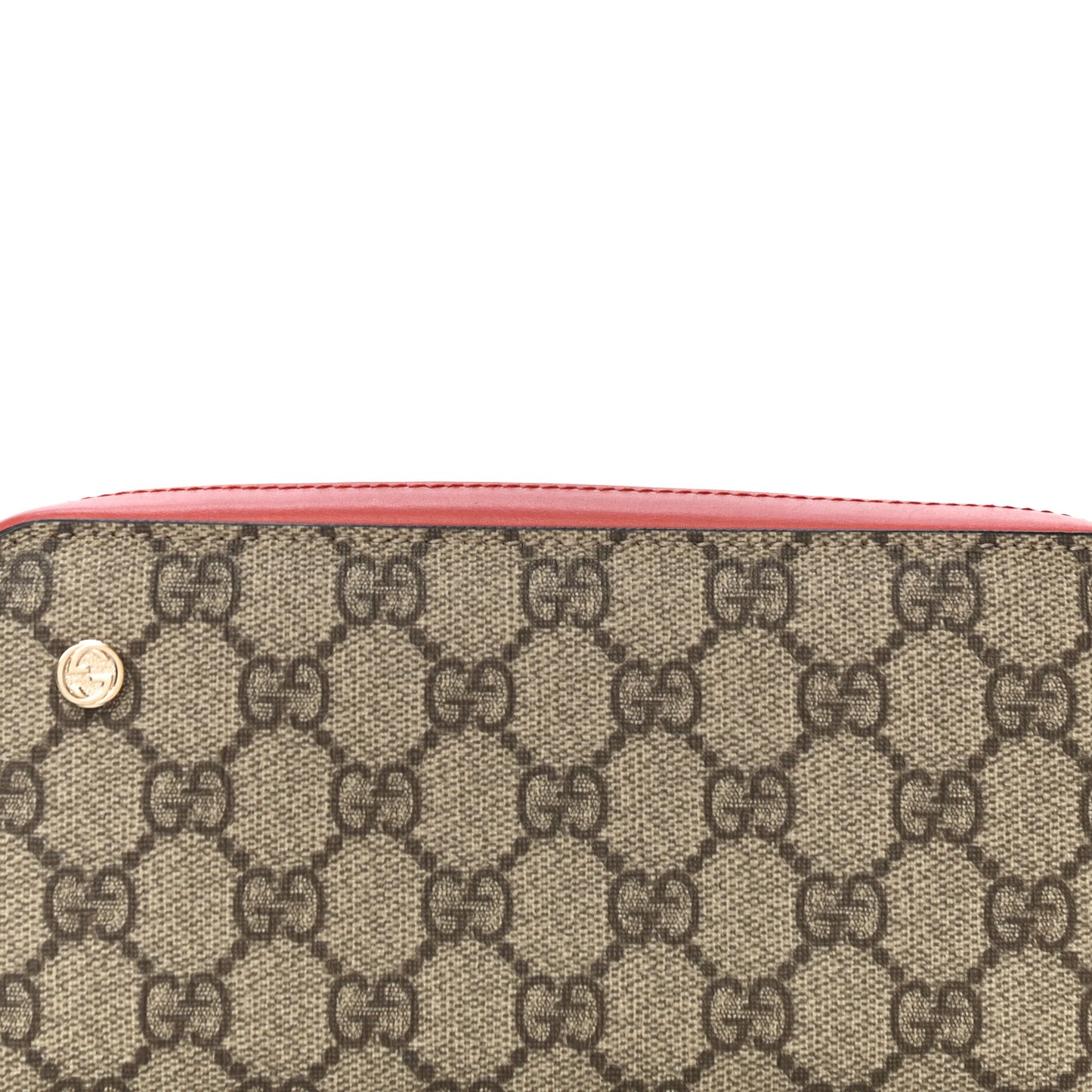 GG Supreme Monogram Zip Around Wallet Coral
