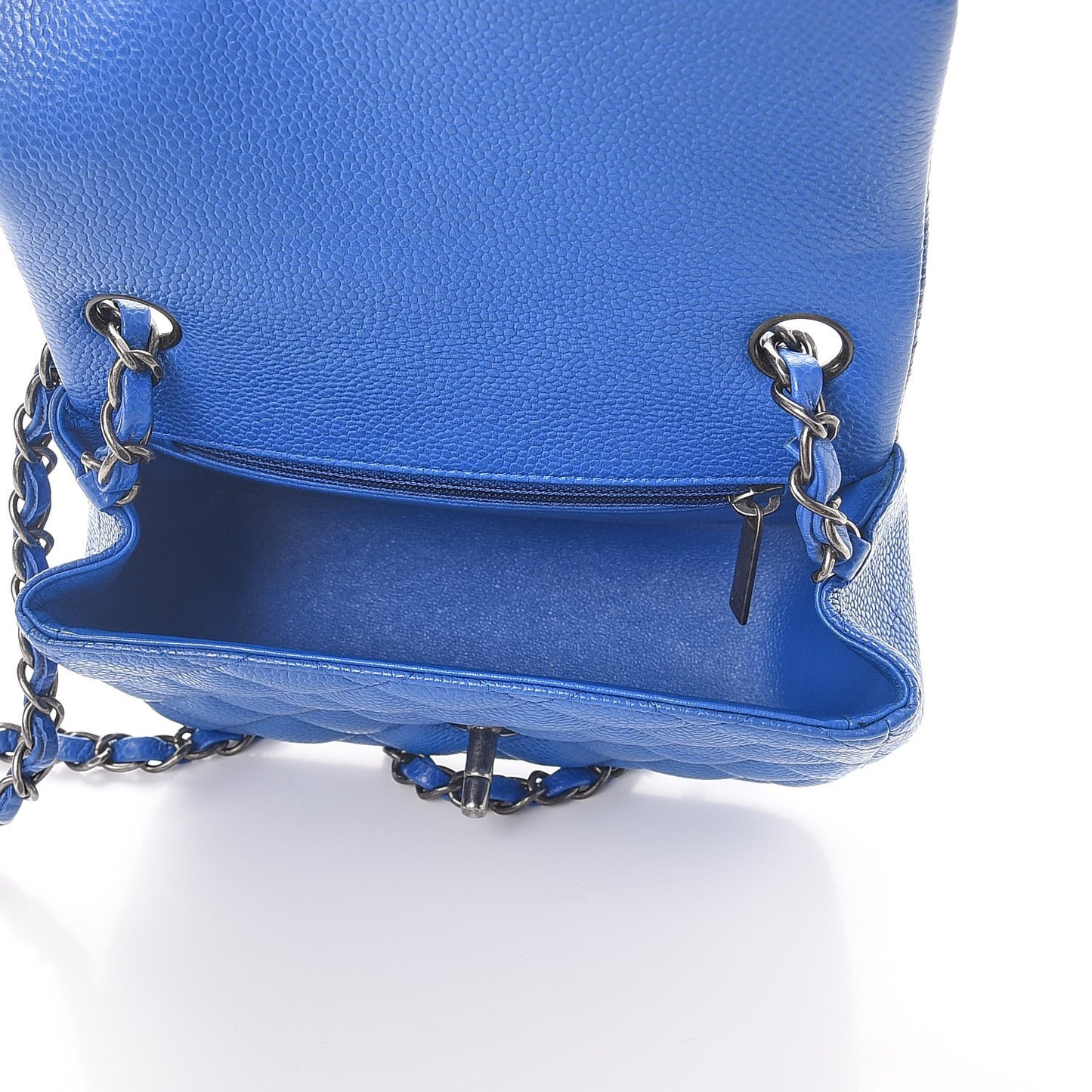 Caviar Quilted Mini Square Flap Blue