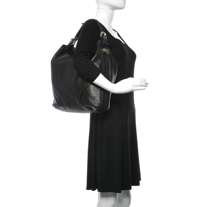 Gucci Leather Guccissima Trim Large Signoria Hobo Black 3 of 10