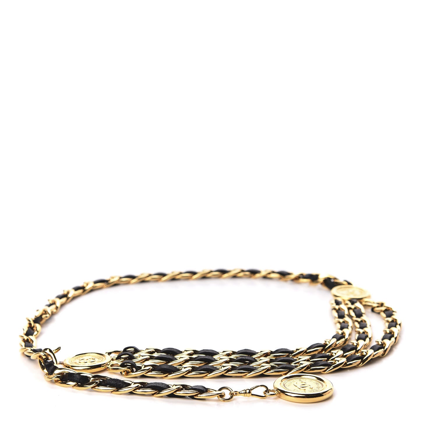 Chanel Lambskin Chain CC Medallion Belt Black Gold 2 of 5