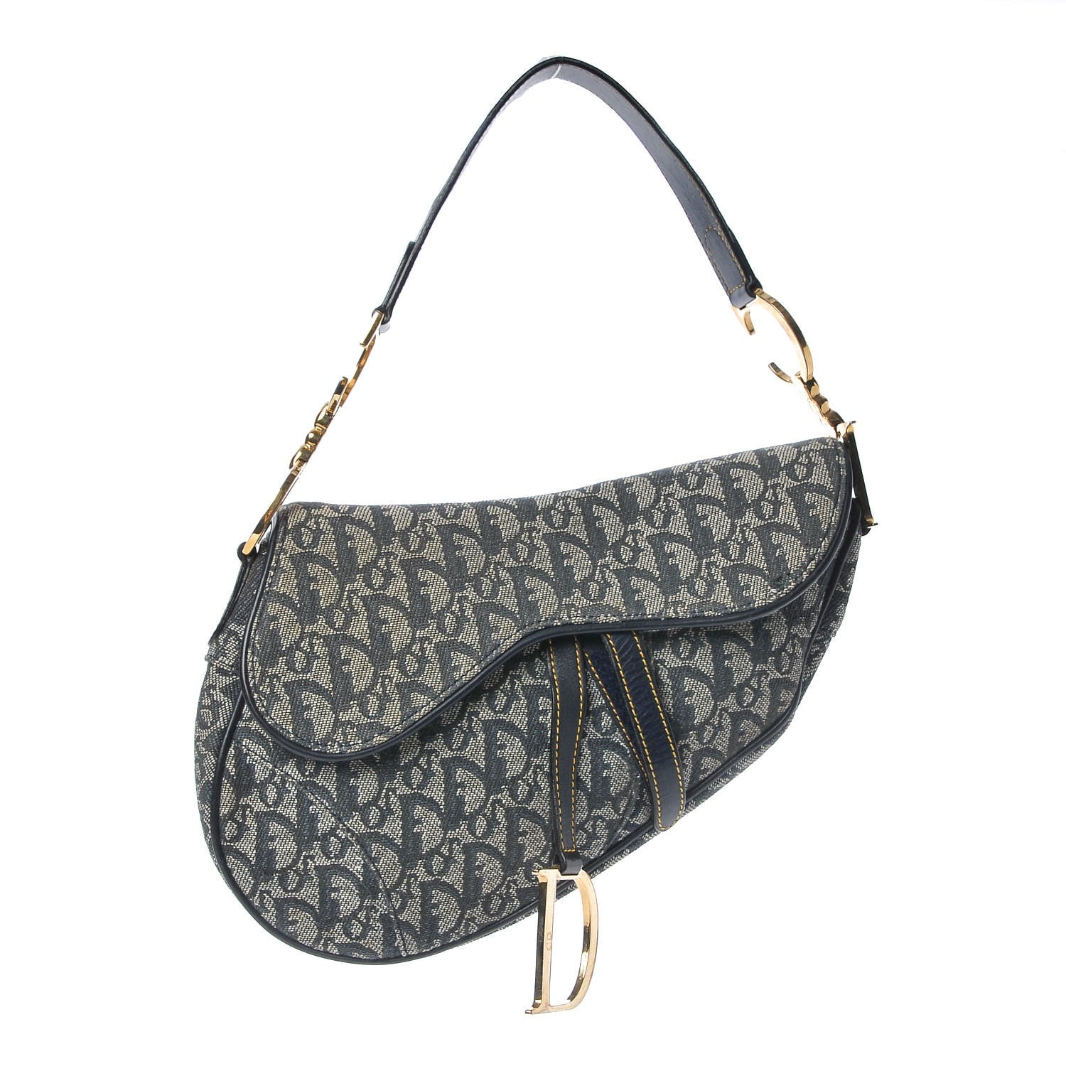 Christian Dior Monogram Saddle Bag Blue 1 of 8