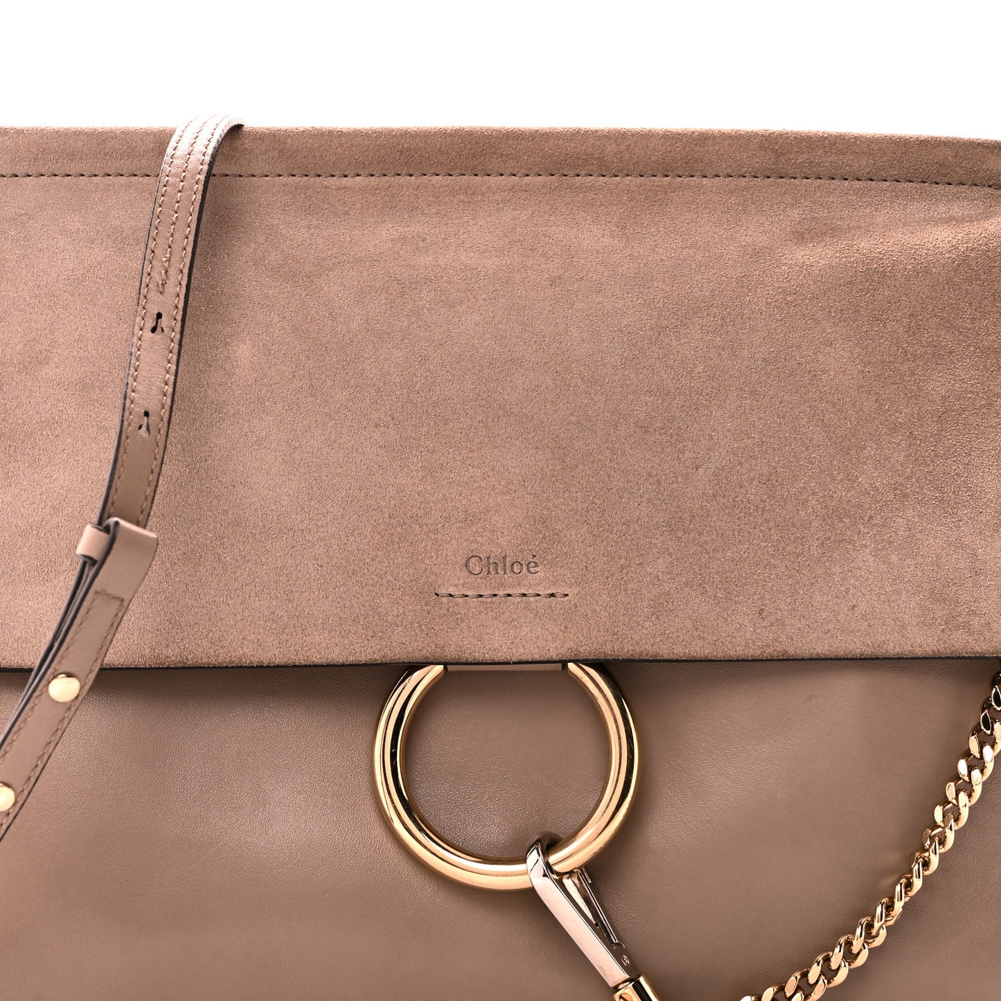 Calfskin Suede Medium Faye Shoulder Bag Motty Grey