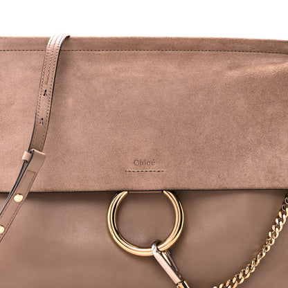 Chloe Calfskin Suede Medium Faye Shoulder Bag Motty Grey 7 of 9