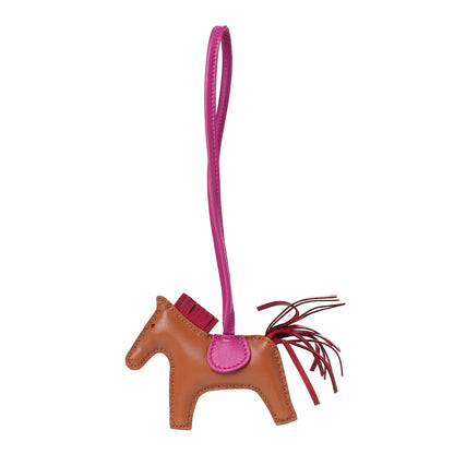 Hermes Milo Lambskin Grigri Rodeo Horse Bag Charm PM Gold Rubis Rose Poupre 1 of 4