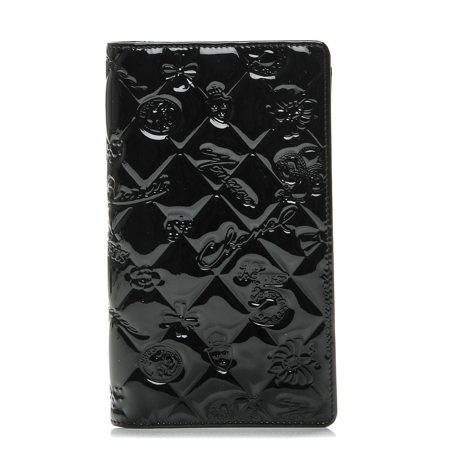 Chanel Patent Calfskin Lucky Symbols Yen Wallet Black 1 of 8