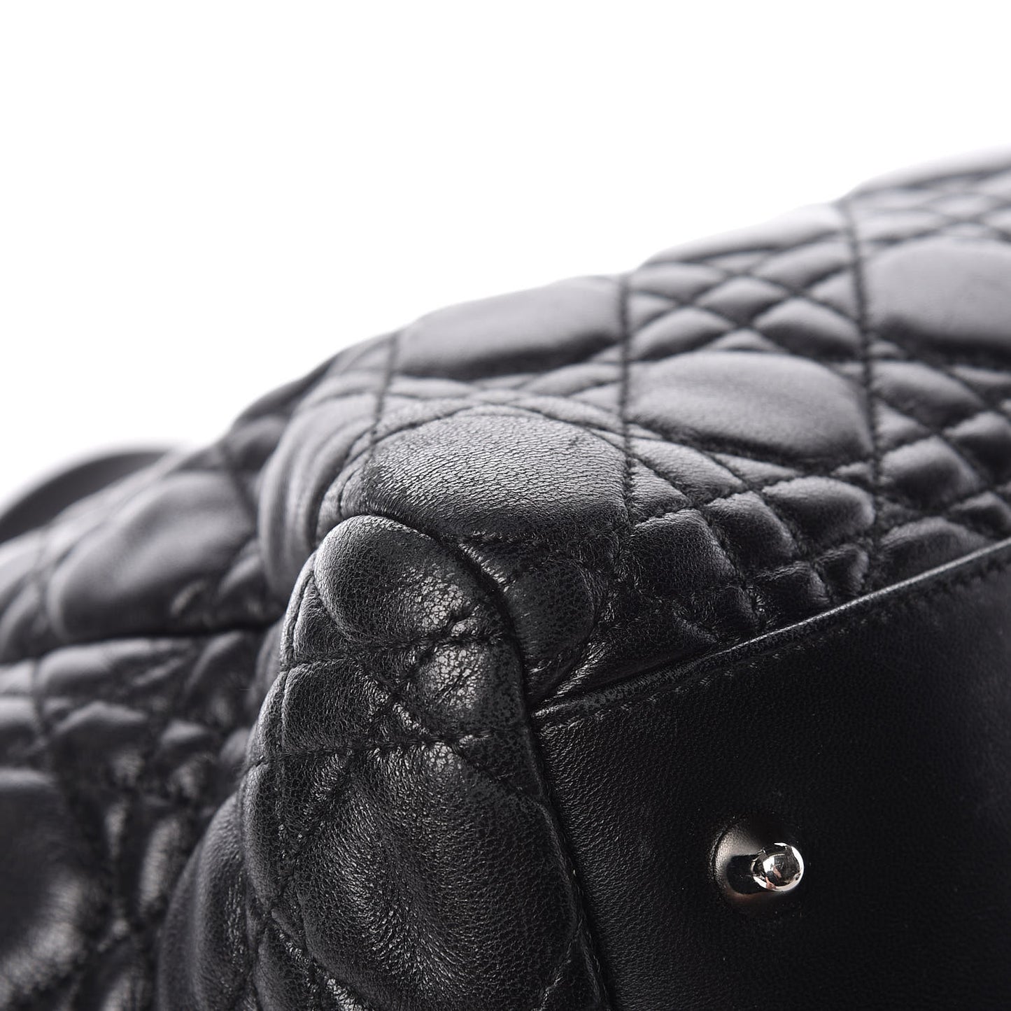 Lambskin Cannage Large Dior Soft Shopping Tote Black