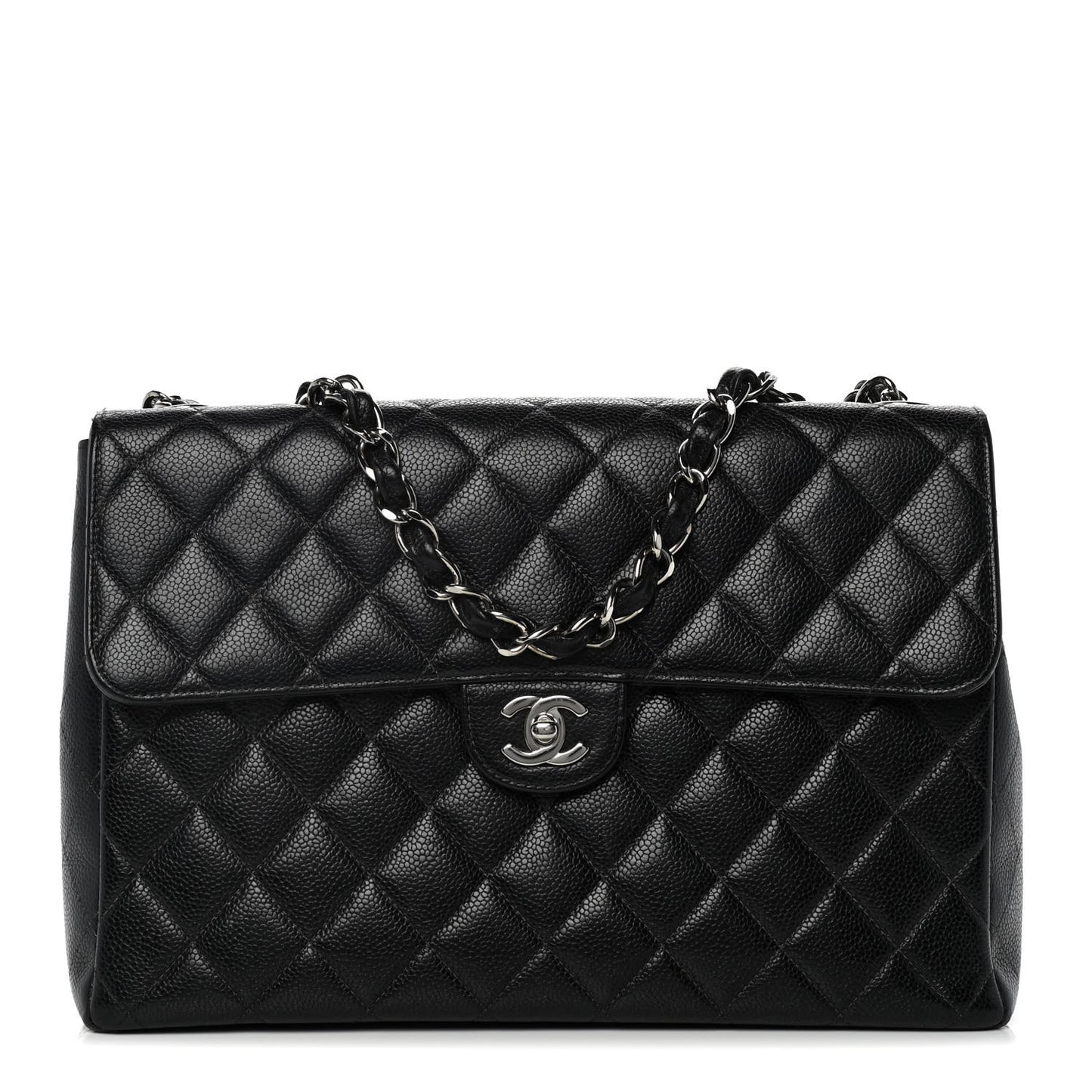 Caviar Quilted Jumbo Single Flap Black