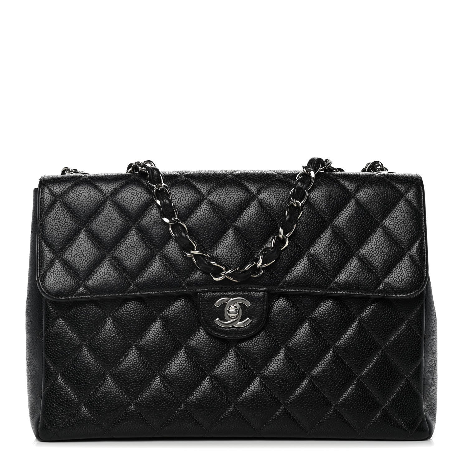 Chanel Caviar Quilted Jumbo Single Flap Black 1 of 10