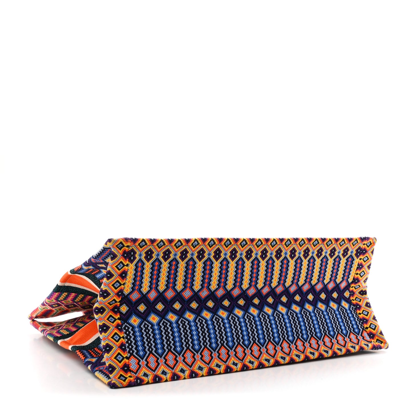 Canvas Embroidered Large Book Tote Orange Multicolor