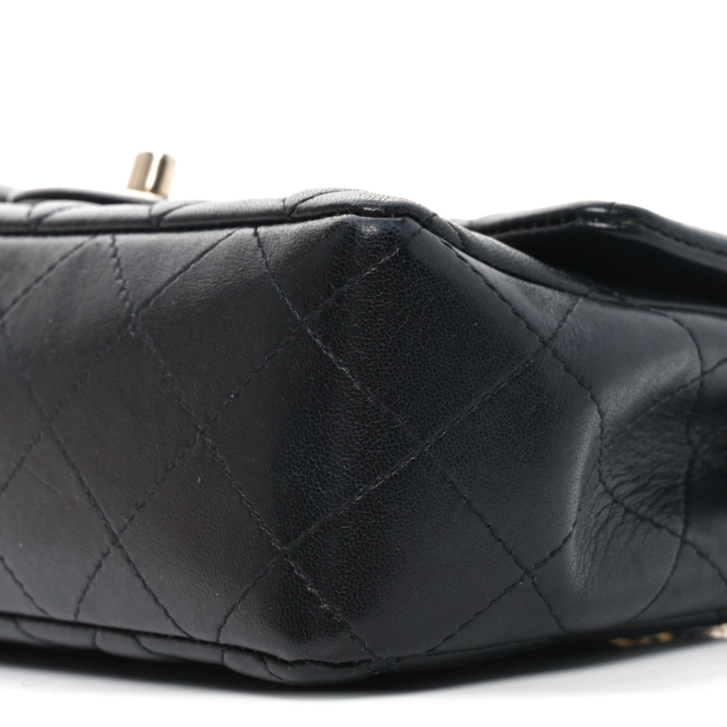 Lambskin Quilted Mini Rectangular Flap Black