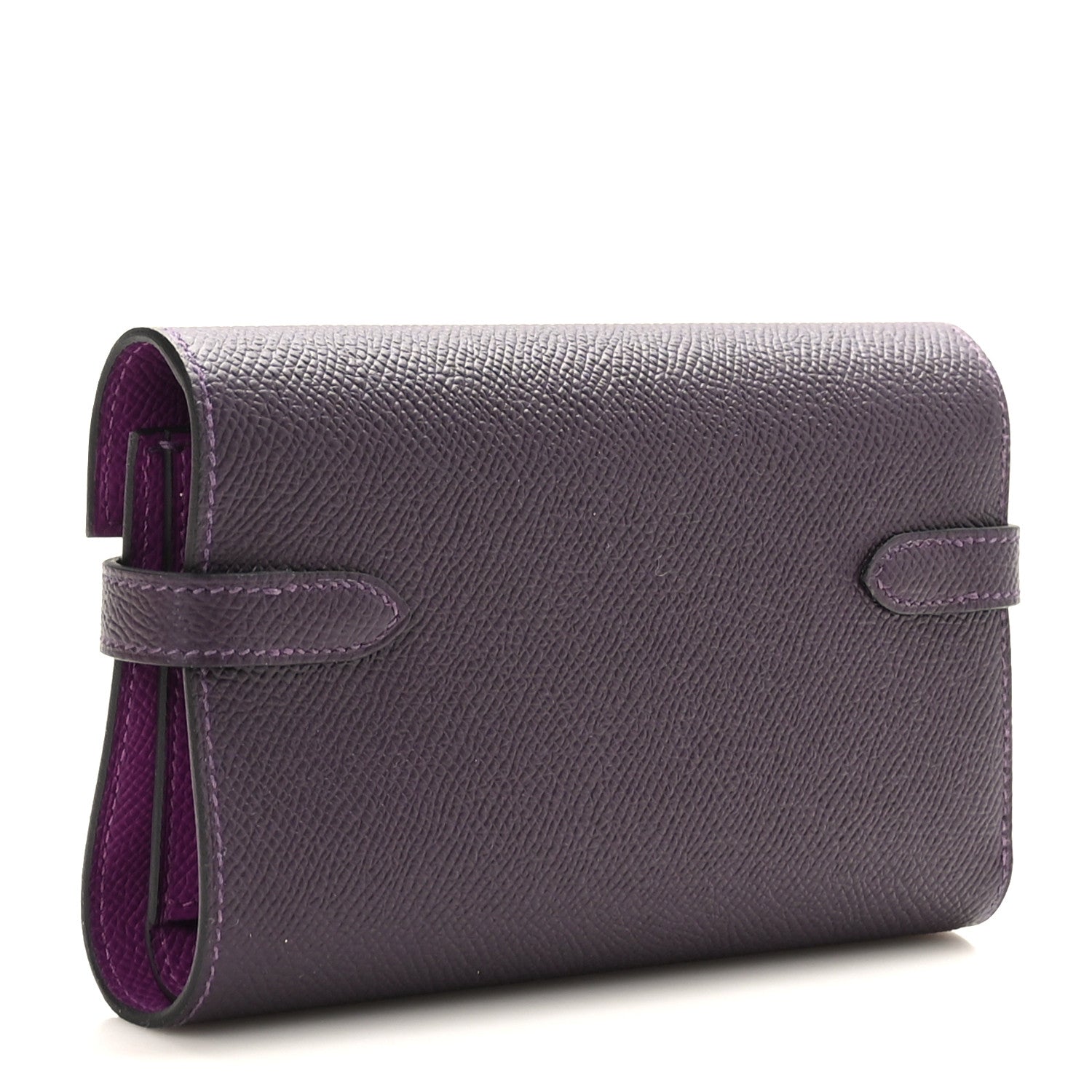 Hermes Epsom Verso Medium Kelly Wallet Raisin Anemone 3 of 8