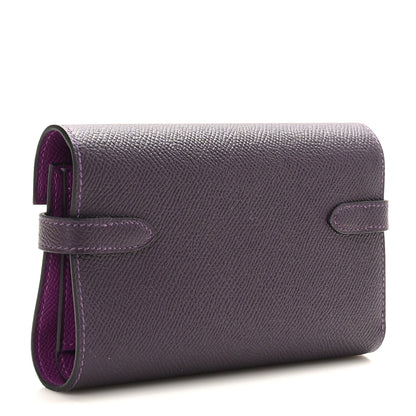 Hermes Epsom Verso Medium Kelly Wallet Raisin Anemone 3 of 8