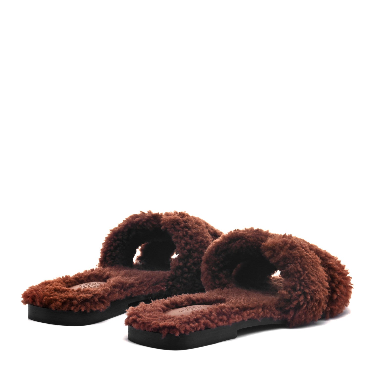 Hermes Woolskin Oran Sandals 40 Cognac 4 of 7