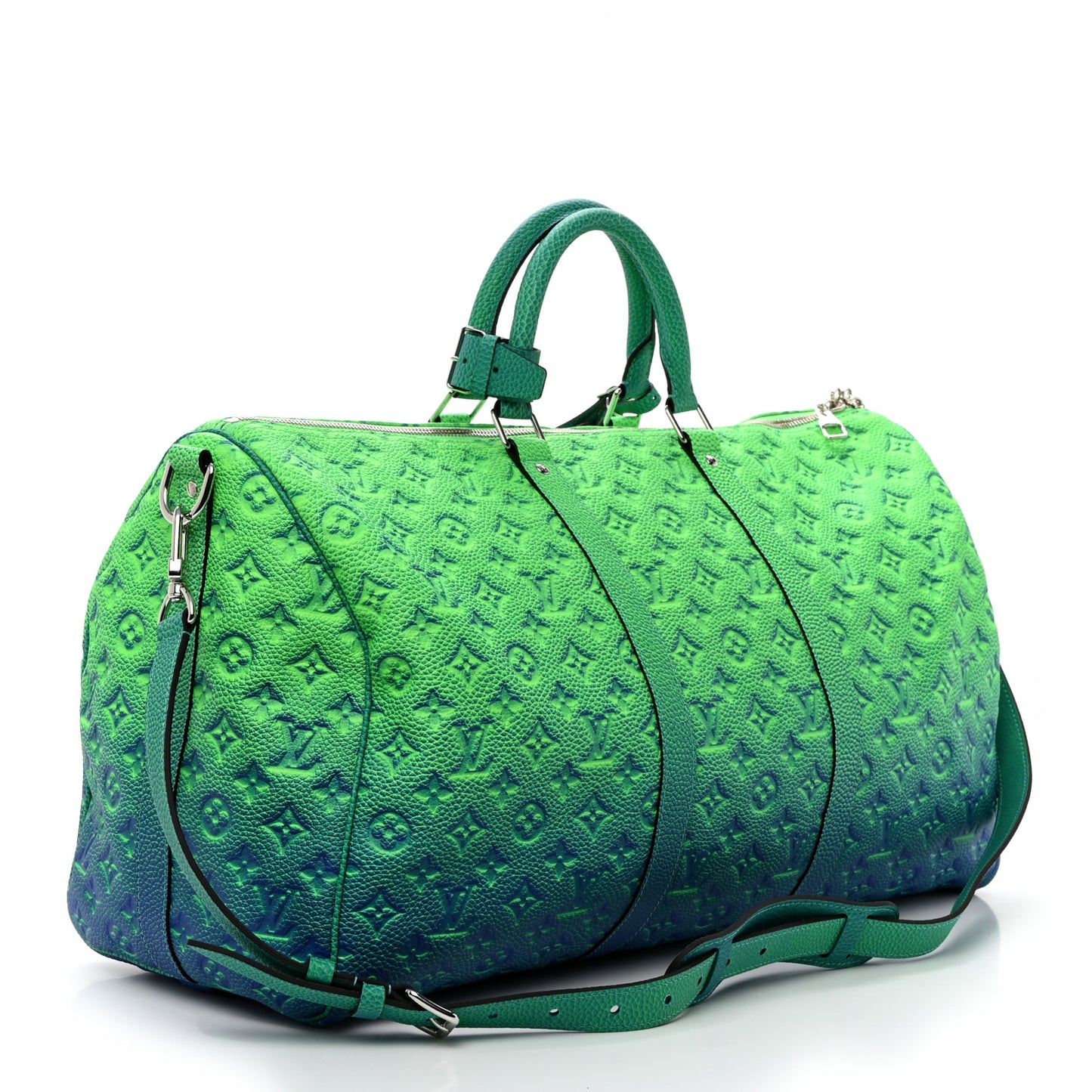 Taurillon Illusion Keepall Bandouliere 50 Bleu Vert