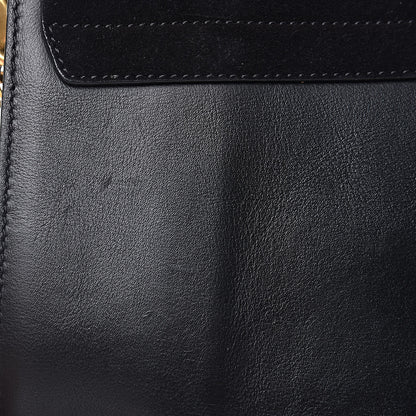 Chloe Calfskin Suede Studded Medium Faye Shoulder Bag Black 11 of 13
