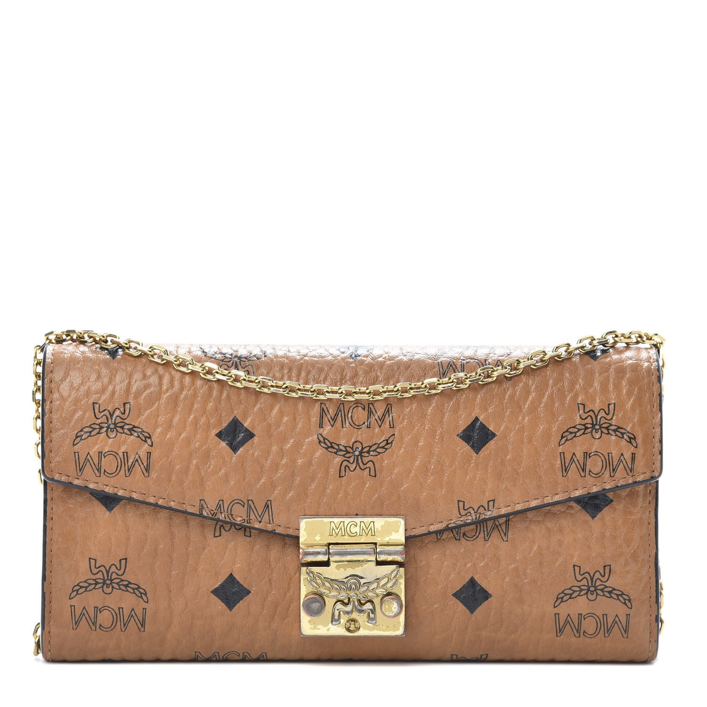 Visetos Large Patricia Wallet On Chain Cognac