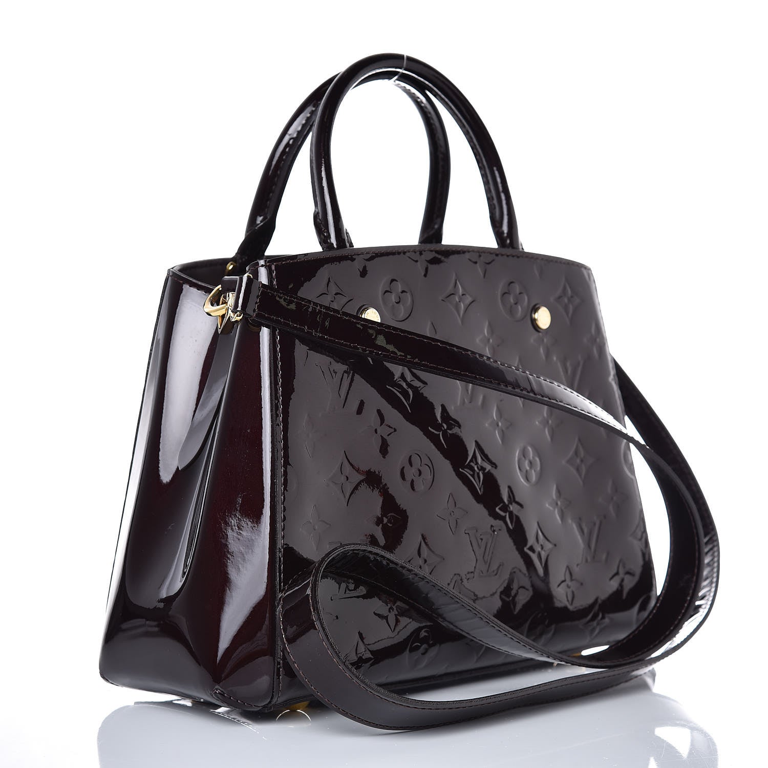 Louis Vuitton Vernis Montaigne BB Amarante 4 of 12