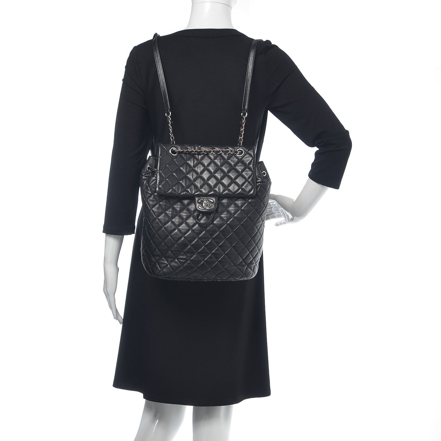 Lambskin Quilted Large Urban Spirit Backpack Black