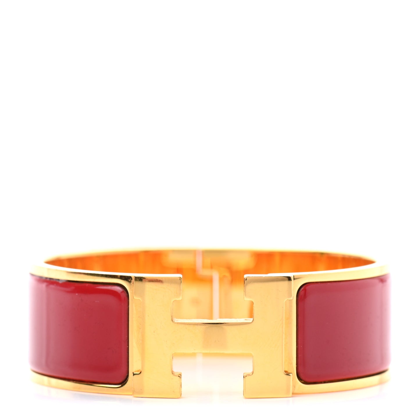 Enamel Wide Clic Clac H Bracelet PM Rouge Casaque
