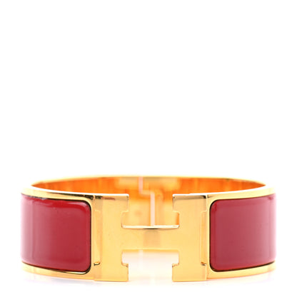 Hermes Enamel Wide Clic Clac H Bracelet PM Rouge Casaque 1 of 4