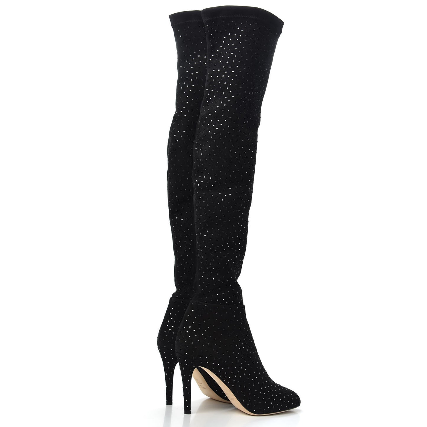 Suede Crystal Toni Over The Knee Boots 39.5 Black