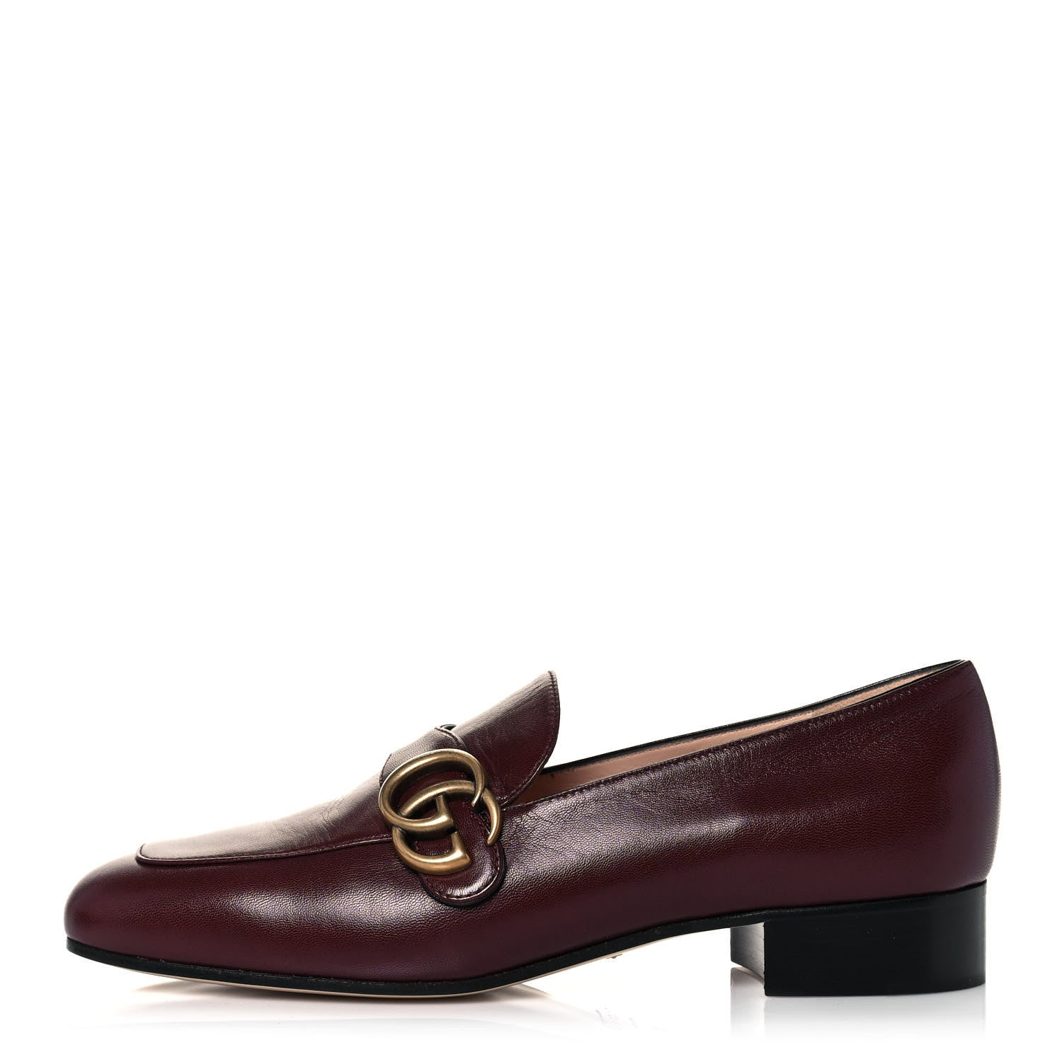 Gucci Malaga Kid Womens GG Marmont Loafers 39 Vintage Bordeaux 1 of 9