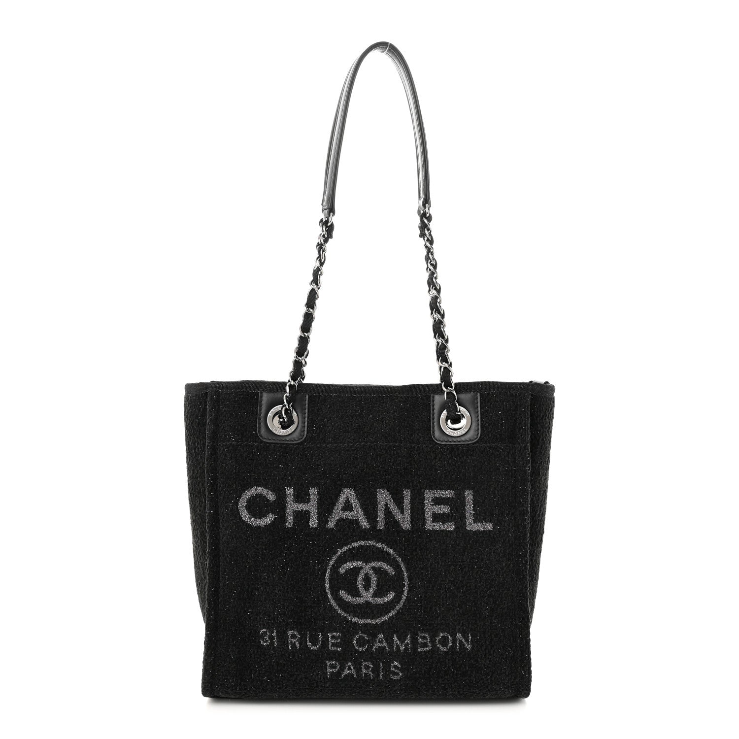 Chanel Lurex Boucle Mini Deauville Tote Black 1 of 10