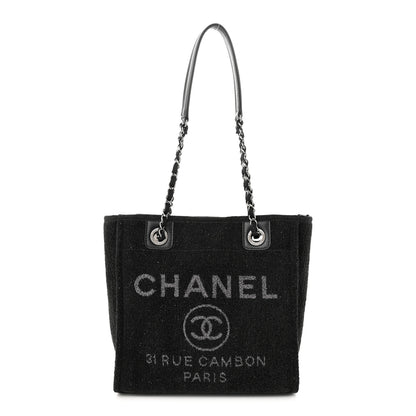 Chanel Lurex Boucle Mini Deauville Tote Black 1 of 10