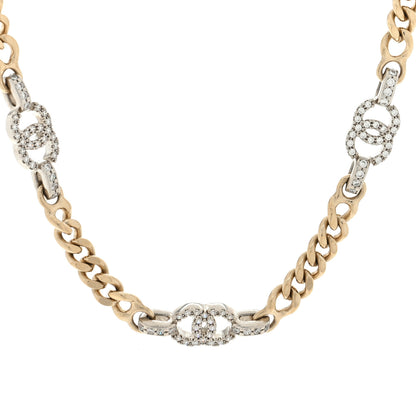 Chanel Crystal CC Chain Links Choker Necklace Gold 1 of 4