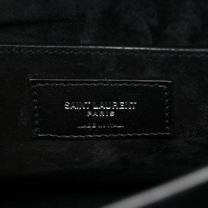 Saint Laurent Calfskin Crocodile Embossed Large Monogram Sunset Black 6 of 9