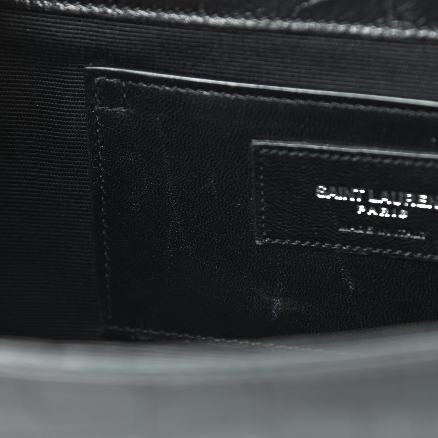 Saint Laurent Calfskin Crocodile Embossed Medium Classic Monogram Kate Tassel Satchel Black 11 of 14